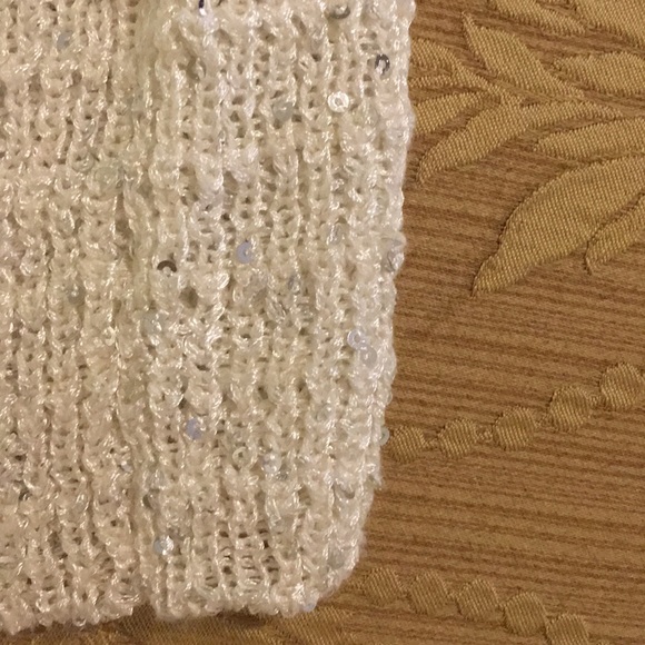 White kismet sequin cardigan sweater - Picture 6 of 7